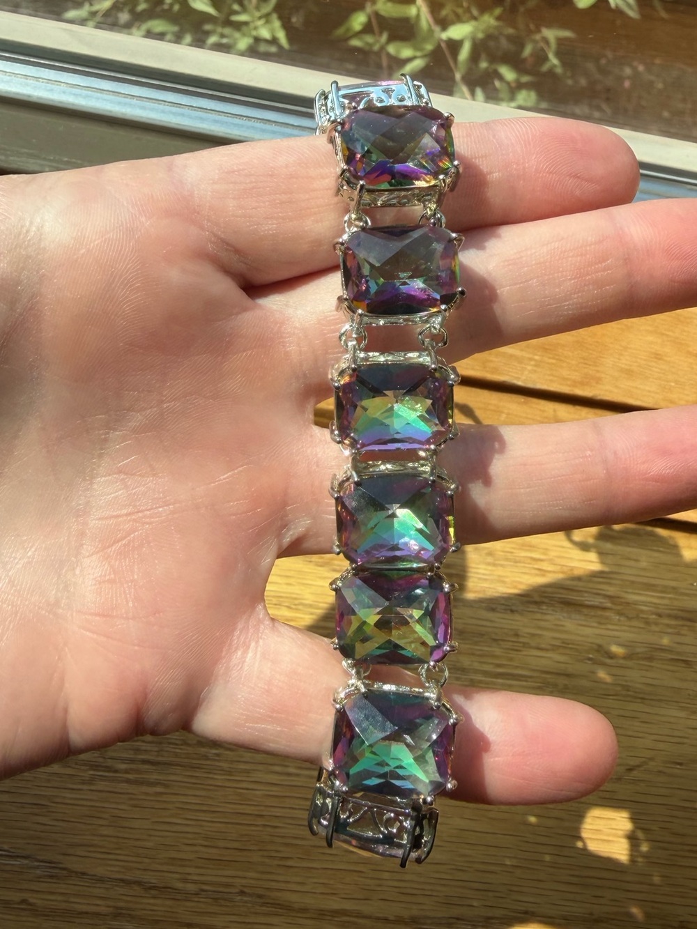 925 STERLING SILVER MYSTIC TOPAZ BRACELET - Picture 7 of 13